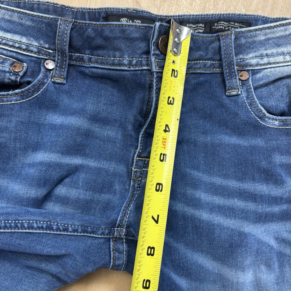 Miss Me Signature Ankle Skinny Jeans Size 29 Y2K Distressed Embroidered - Picture 5 of 10